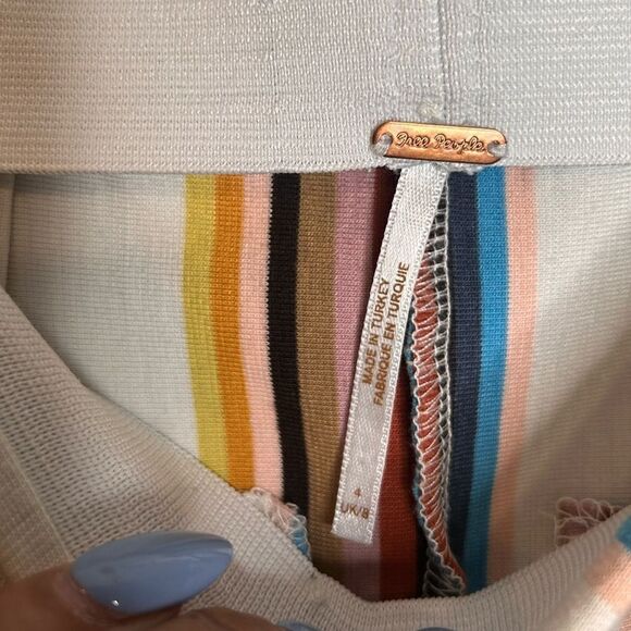 Free People Striped Crop Flare Pants - Picture 4 of 5